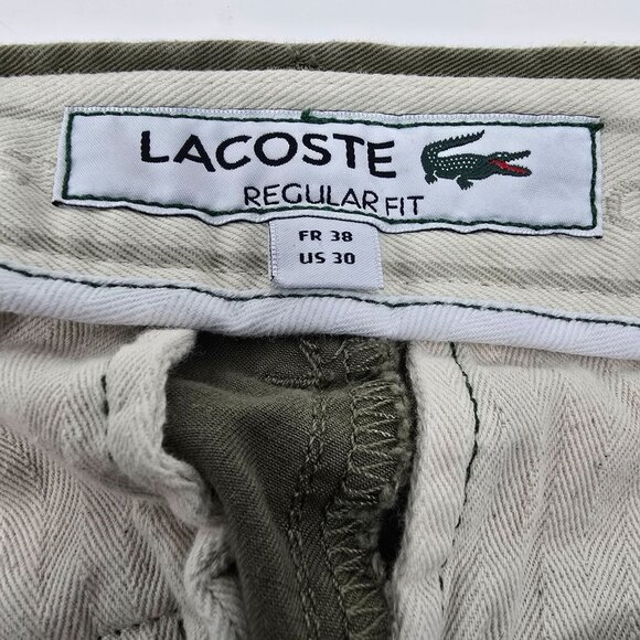 Lacoste Chino Golf Shorts‎ 30 Men's Flat Front Green - Picture 4 of 6